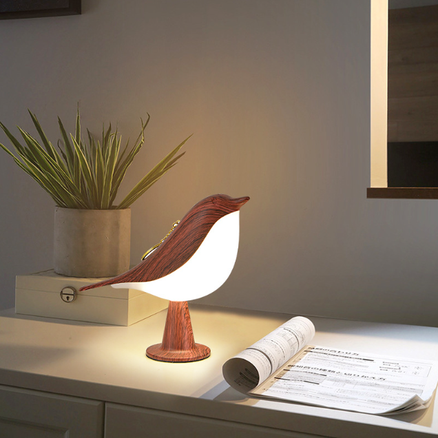 Veilleuse LED Oiseau en Bois