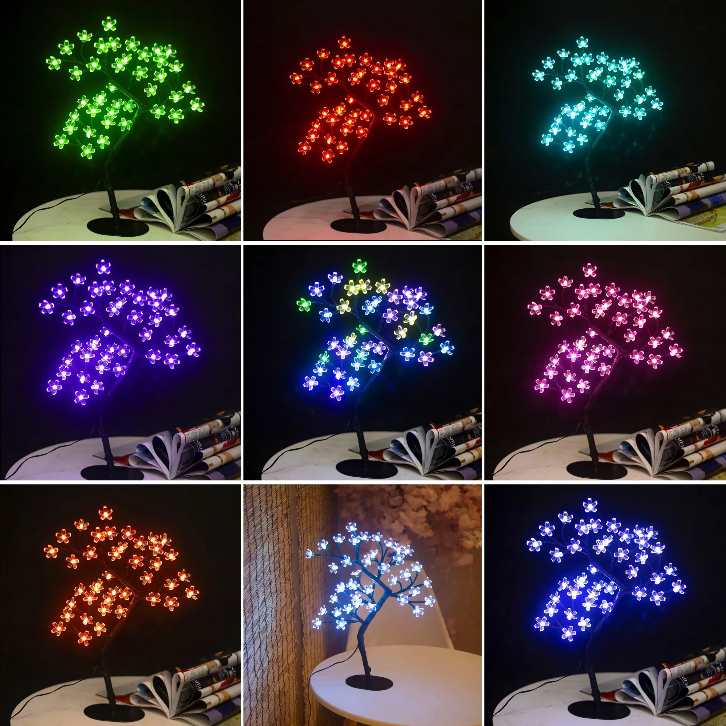 Lampe Bonsaï Fleurs LED USB